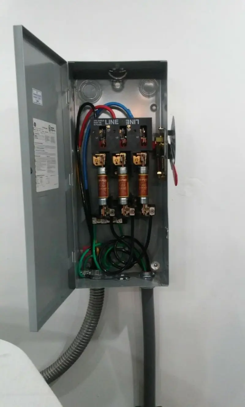 Three-phase disconnect switch installed for Smoke Detector Installation in Barnstable Town